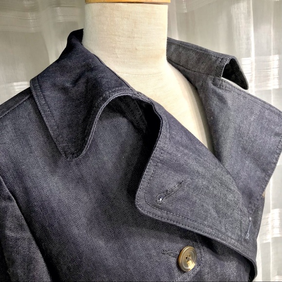 GAP 1969 Short trench coat, size S, denim blue. - Picture 7 of 13